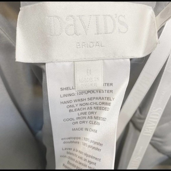 David's Bridal NWT Gray Strapless Knee Length Chiffon Prom Bridal Dress Size 8 - Picture 3 of 12